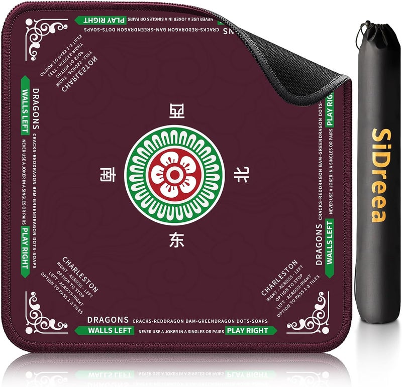 SiDreea Mahjong Mat, 32.4×32.4 Inch Noise Reduction Anti-Slip Mahjong Mat for Table, Mahjong Table Mat for Poker, Card, Board Games Table Mat, Tile Games, Dominoes - Image 1